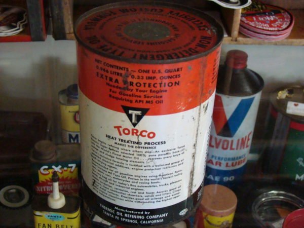 TORCO V-Bloc Motor Oil Tin Can Quart Side