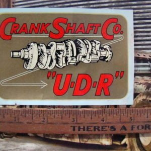 Vintage Original 1960s CrankShaft Co. "U-D-R" – Water Slide Decal