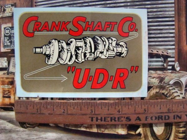 Vintage Original 1960s CrankShaft Co. "U-D-R" – Water Slide Decal