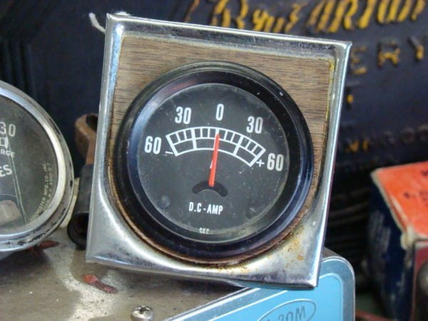 Ammeter With Chrome Wood Grain Console