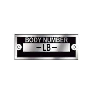 1933-34 Body Number Plate