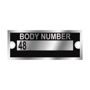 1935 Body Number Plate