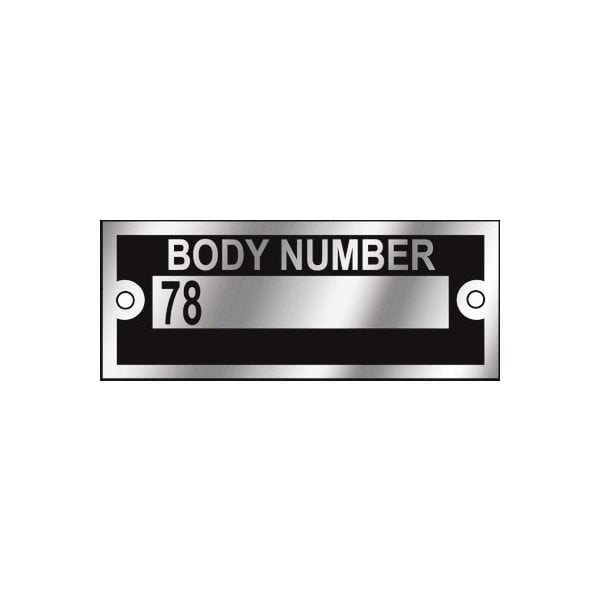 1937 Ford Body Number Plate