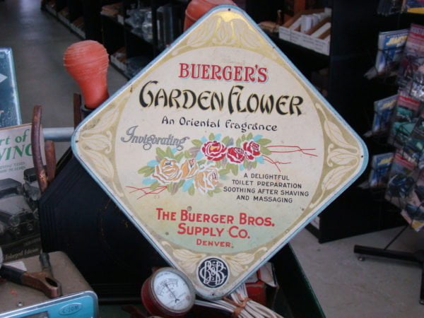 Buerger's Garden Flower Oriental Fragrance Tin Advertising