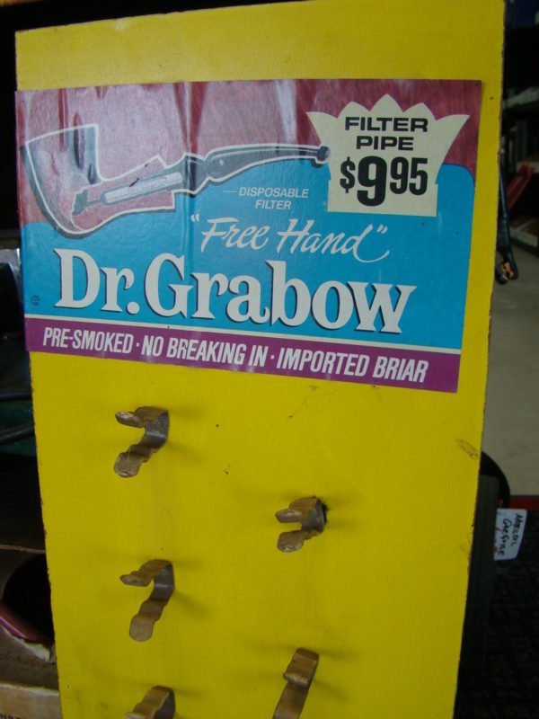 Dr. Grabow 'Free Hand' Pre-Smoked Briar Pipes Pipe Store Display Label