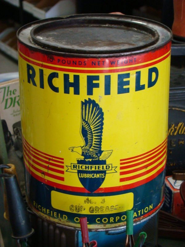 Richfield Oil Co No 3 Cup Grease Can Ten Pound 