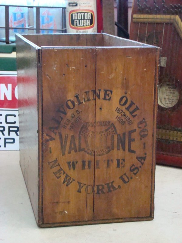 Valvoline White Wooden Shipping Crate