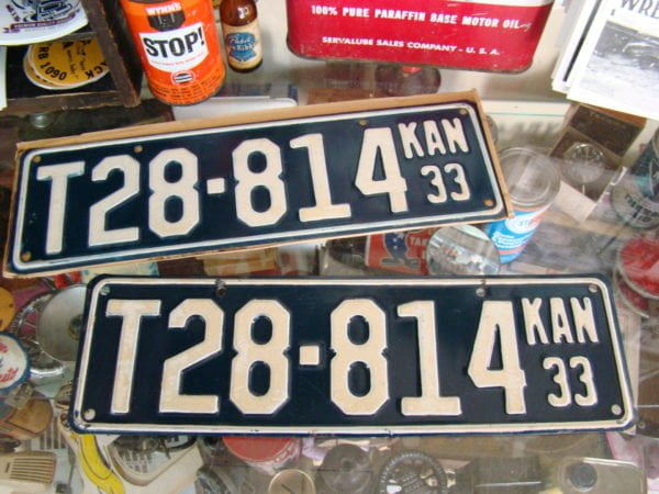 1933 Kansas License Plates (T28-814) New Old Stock