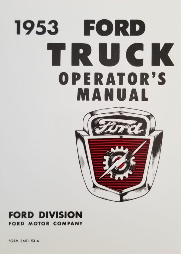 1953 Ford Truck Owners Manual