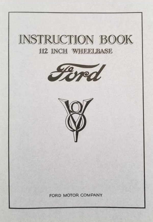 1933 V-8 Ford Passenger Car Owners Manual