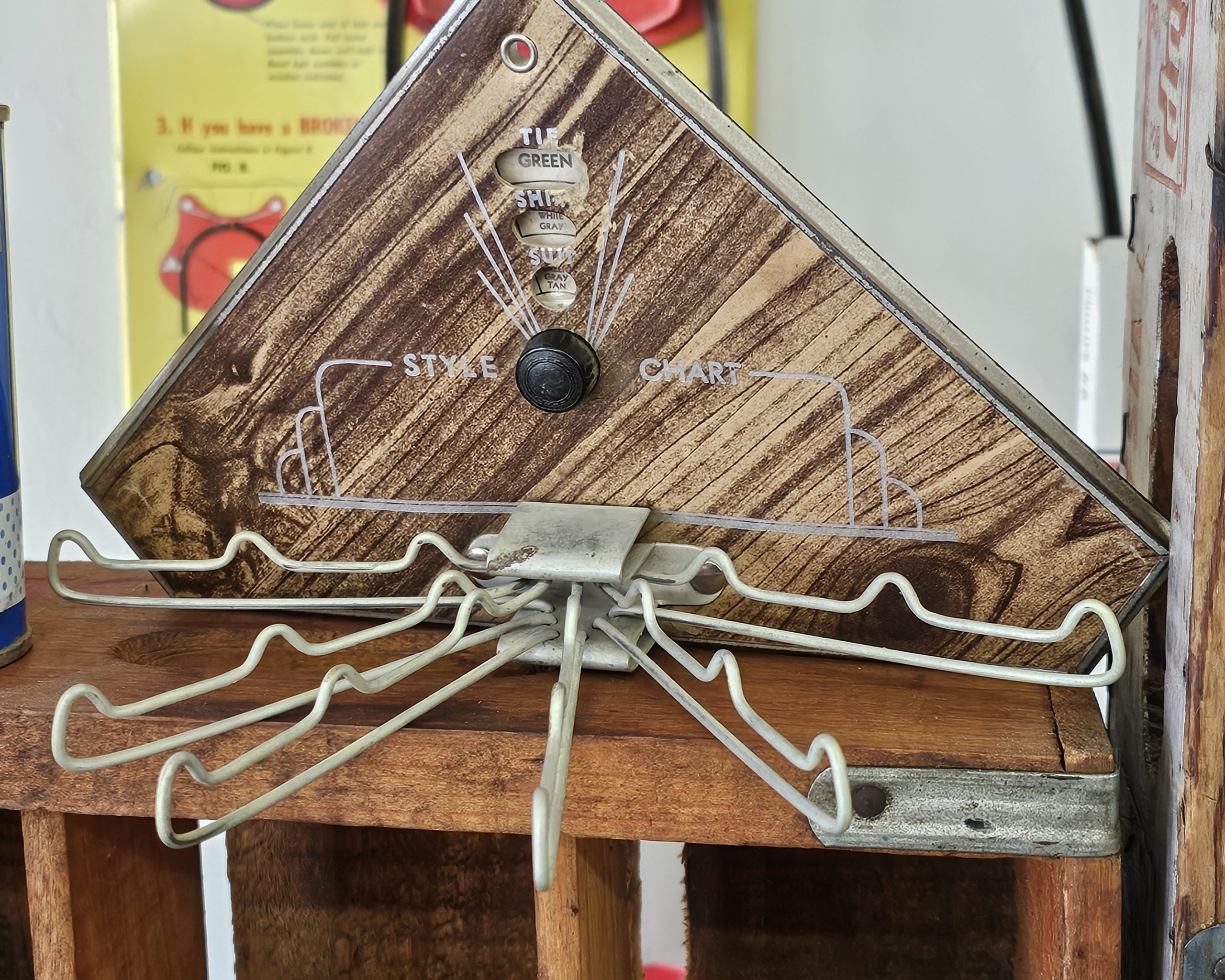 Midcentury Tie Rack With Style Chart Six Arms