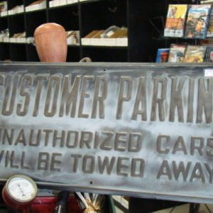 Customer Parking Embossed Vintage Sign