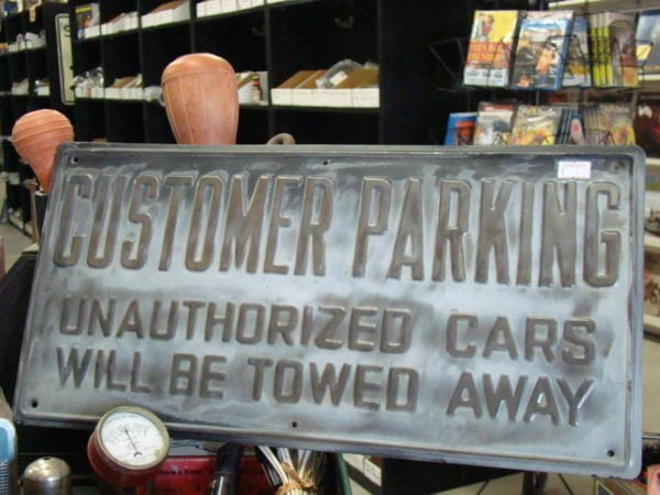 Customer Parking Embossed Vintage Sign