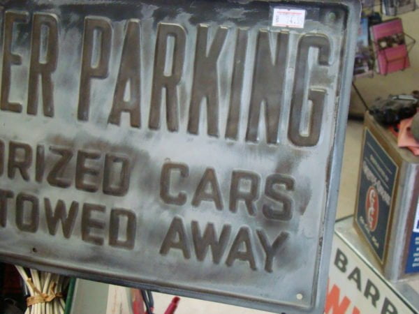 Customer Parking Embossed Vintage Sign Right