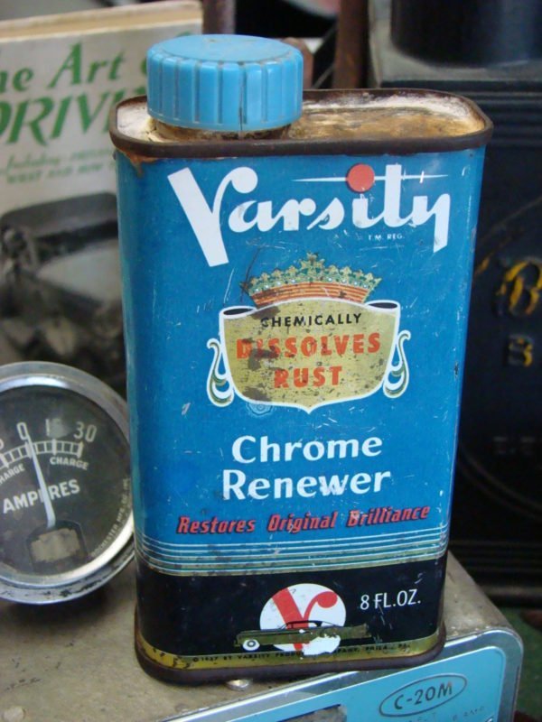 Varsity Dissolves Rust Chrome Renewer Tin