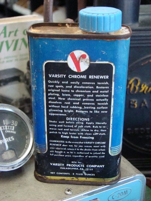 Varsity Dissolves Rust Chrome Renewer Tin Back