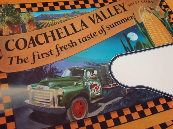 Vintage Coachella Valley Sweet Corn Label Close Up