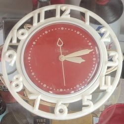 Telechron Red & White Electric Wall Clock