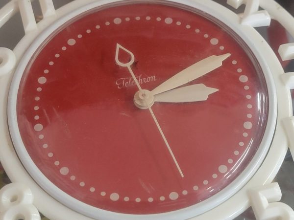 Telechron Red & White Electric Wall Clock Face