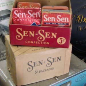 Sen-Sen Confection Display With Cardboard Box