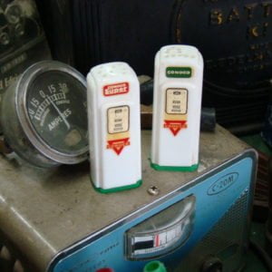 Conoco Gas Pump Plastic Salt Pepper Shakers