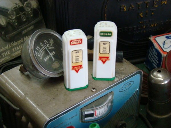 Conoco Gas Pump Plastic Salt Pepper Shakers