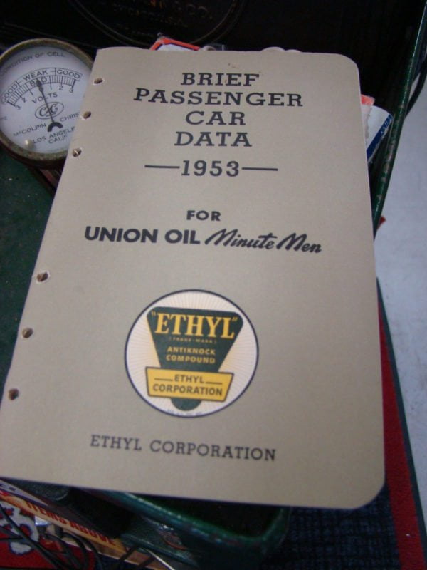 Union Oil Minute Men Brief Passenger Car Data 1953