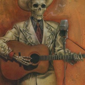 Vintage Country Skeleton Singer Art