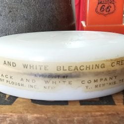 Black And White Bleaching Cream Milk Glass Oval Jar