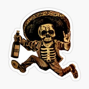 Day Of The Dead Outlaw Skeleton Sticker