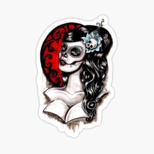 Day Of The Dead Pin-Up Sticker