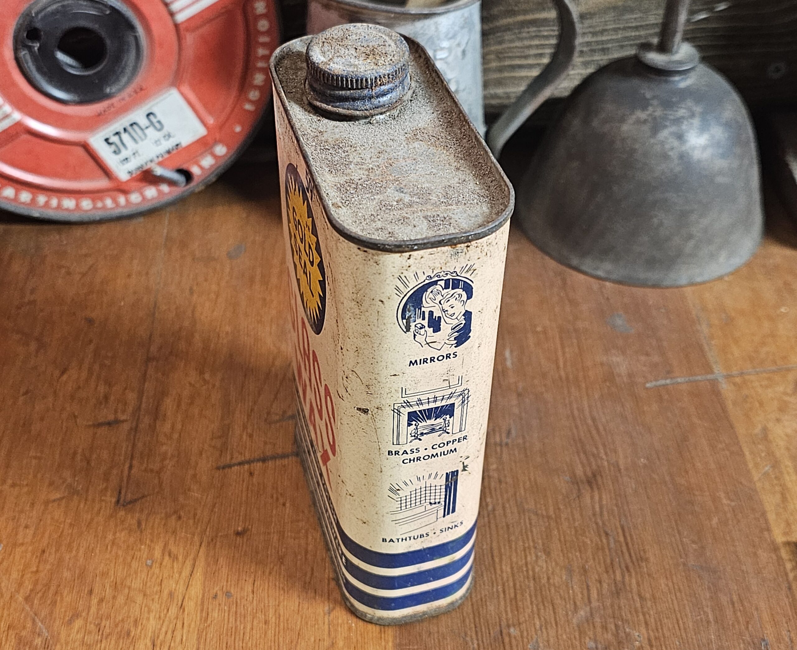 Gold Seal Glass Wax Can Right & Top