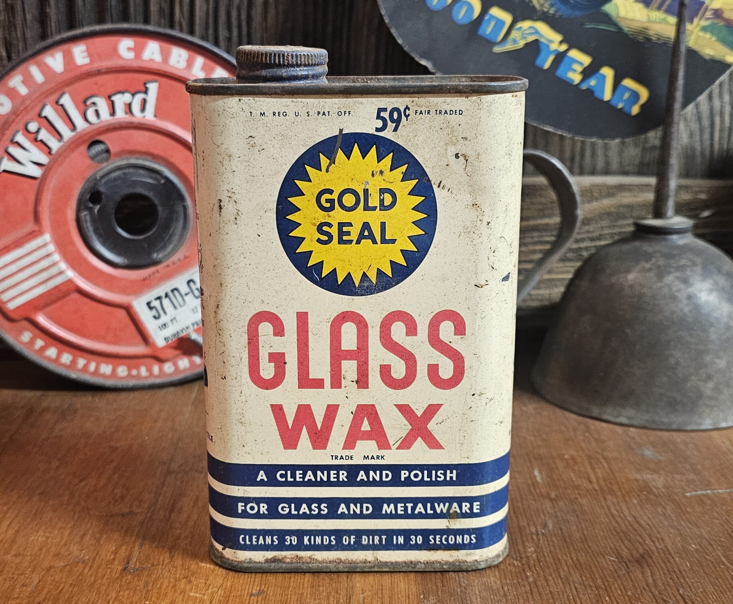 Gold Seal Glass Wax Can