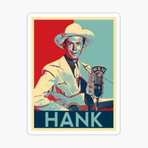 Ol' Hank Williams, Retro Hank Williams Retro Colored Art Sticker