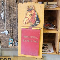 1950s Wood Shopping Reminder Board Horse Head