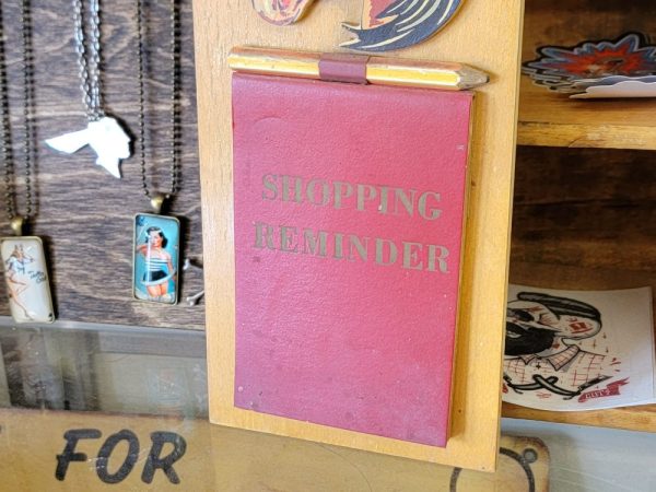 1950s Wood Shopping Reminder Board, Horse Head Pad