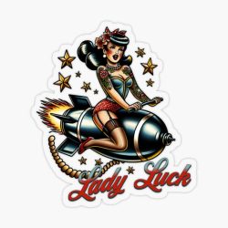 Lady Luck Nose Airplane Art Pin-Up