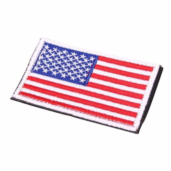 American Flag Patch White