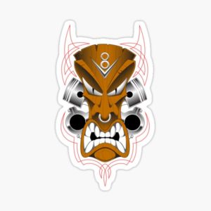 Hot Rod Tiki Pinstipe Art Sticker