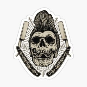 Rockabilly Barber Skull