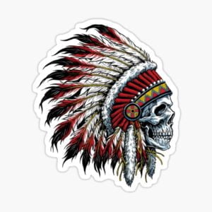 Indian Chief Skull Sticker