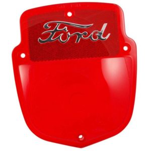 1953-56 Tail Lamp Lens Replacement, Red Plastic With Ford Script