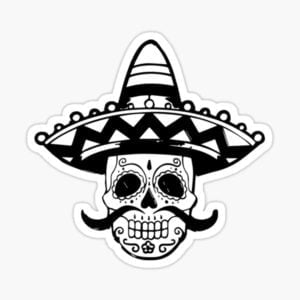 Skull Sombrero Day Of The Dead