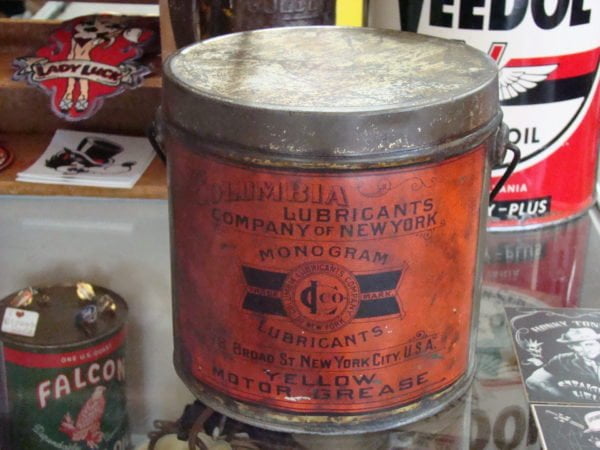 Columbia Lubricants Monogram Yellow Motor Grease Can