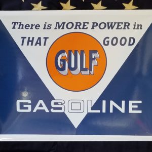 Gulf More Power Gasoline Porcelain