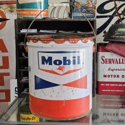 Mobil Light Oil Bucket, Five Gallon