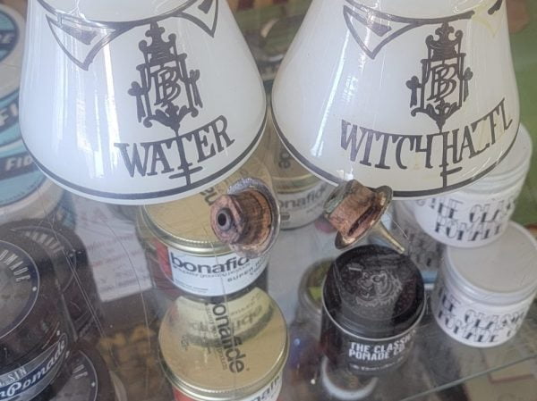 Barber/Apothecary Water & Witch Hazel Bottles Topper Stops