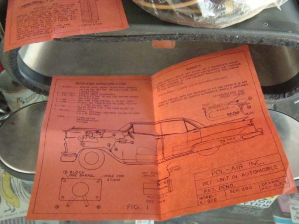 1950s Strata Freeze By Pol-Air Under Dash Refrigerator Booklet