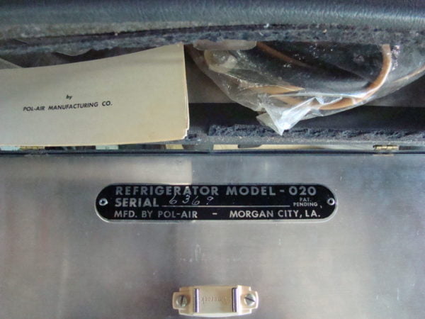 1950s Strata Freeze By Pol-Air Under Dash Refrigerator Plaque