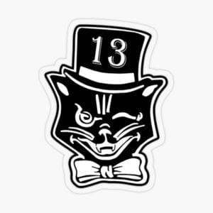 Lucky 13 Kat Sticker